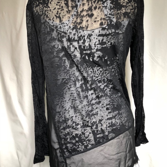 Distressed black long sleeve tunic - Picture 2 of 3
